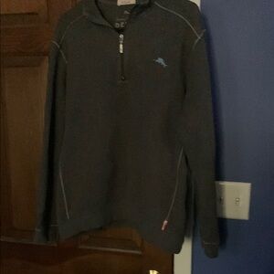 Tommy Bahama Dark Gray Zip-Up Sweater